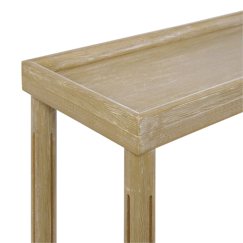 Tables de bout étroites avec tablette, ensemble de 2, Oak