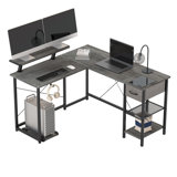 Ivanno L-Shaped Metal Base Computer Desk