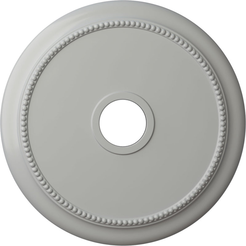 Endurathane Crendon Ceiling Medallion, 24 1/8"OD x 4 3/8"ID x 2 1/4"P (Fits Canopies up to 4 3/8"), Hand-Painted Frost Finish