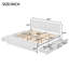 Lit plateforme en bois avec quatre tiroirs de rangement et pieds de soutien-795719950-795719955