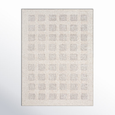 Holland Geometric Handmade Tufted Wool Area Rug in Brown