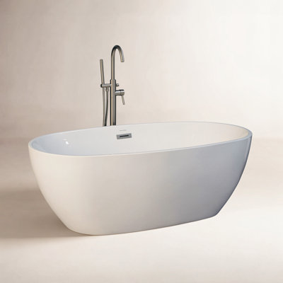 Ember 59" Freestanding Soaking Acrylic Bathtub