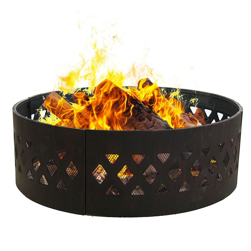 Margene Crossweave 36" Round Steel Heavy-Duty Fire Ring