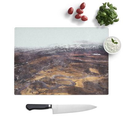 View of Reykholt in Iceland Painting Chopping Board
