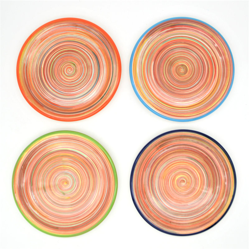 Ensemble d'assiettes à salade Raia, Multicolore / rouge