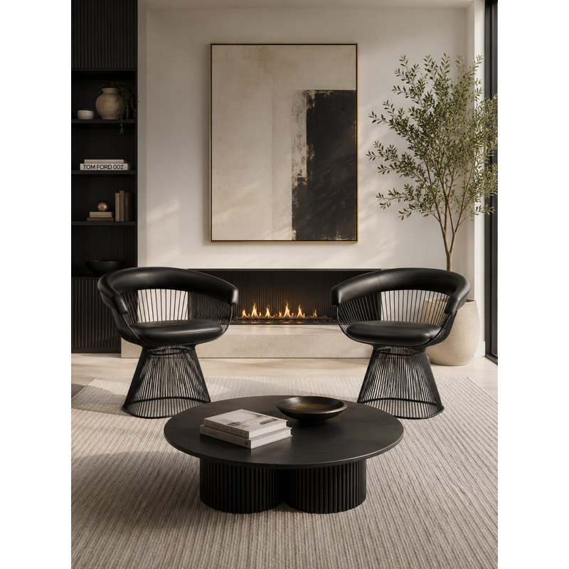  Fauteuil en lierre Pangea Home, Noir, Noir