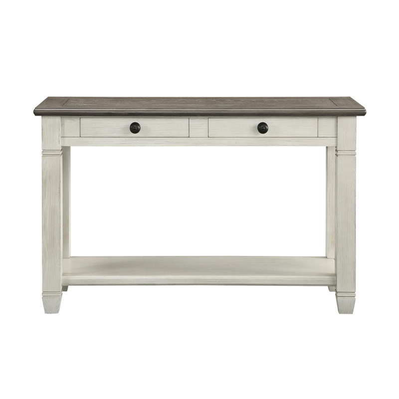 Entryway table with 3 drawers bottom shelf
