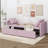 Modern Upholstered Chaise Lounger Daybed - A Small Single Size With 2 Built-In Drawers-1434645719