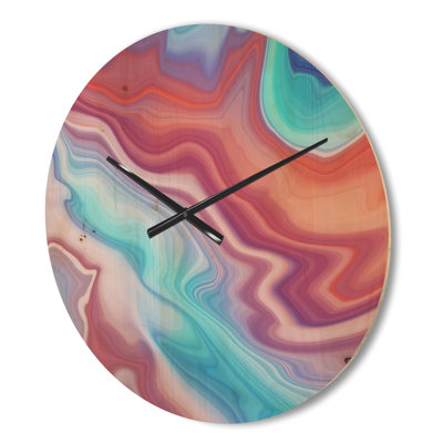 Abstract Marbled - Modern Wood Wall Clock