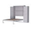 Queen Size Murphy Bed, Solid + Manufactured Wooden Queen Wall Bed with 2 Wardrobe and Storage Shelf, Multifunctional Foldable Platform Bedframe for Guest-Room, Bedroom, Grey-95716738-95716767