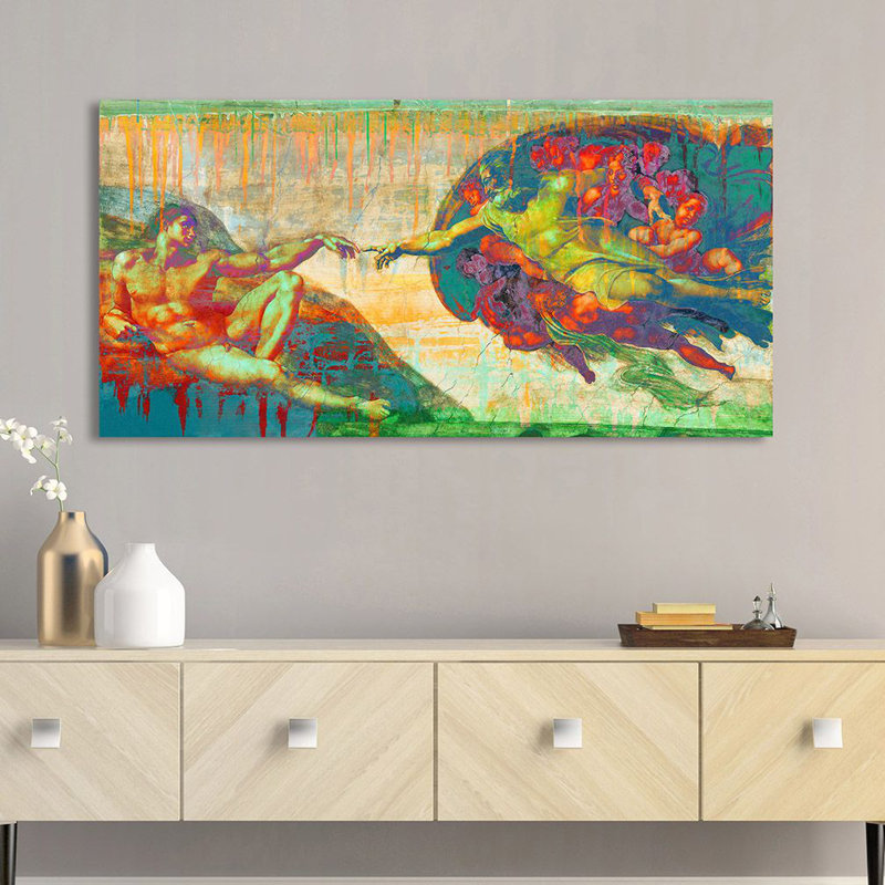 The Creation Of Adam 2.0 (Michelangelo) by Eric Chestier - Wrapped Canvas Print, 50cm H x 100cm W x 4cm D