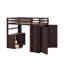 Lit mezzanine simple avec tiroirs, bureau et garde-robe-348677465