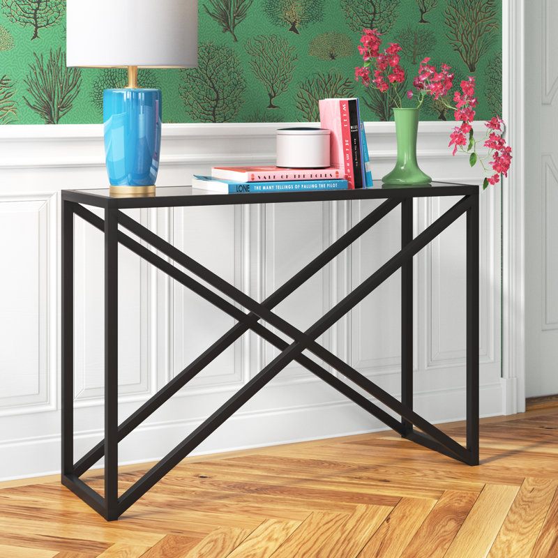 Calix Console Table, Blackened Bronze, 30" H x 42" W x 14" D