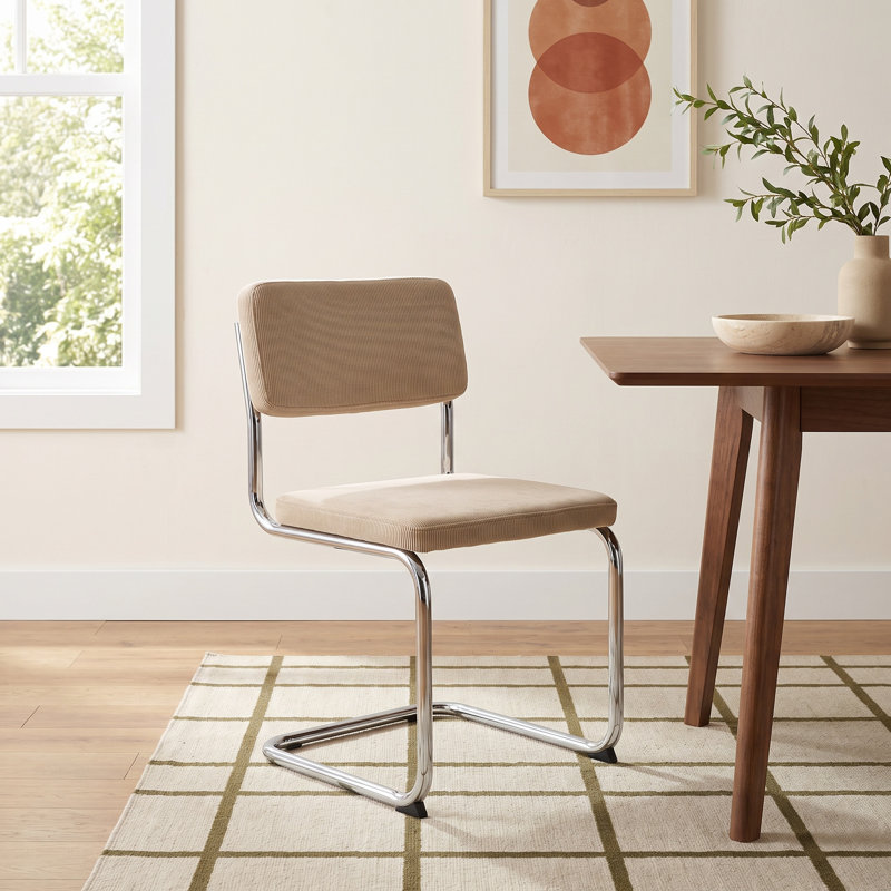 Lova Corduroy Cantilever Chair, Beige