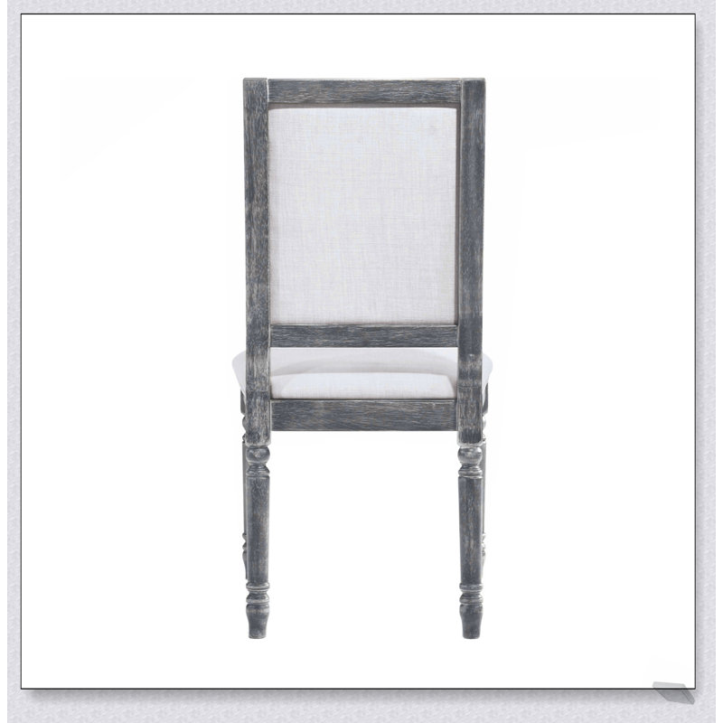 Ensemble de 2 chaises de salle à manger rembourrées en lin avec une bordure en bois élégante et une fabrication durable, parfaites pour le confort et le style.
