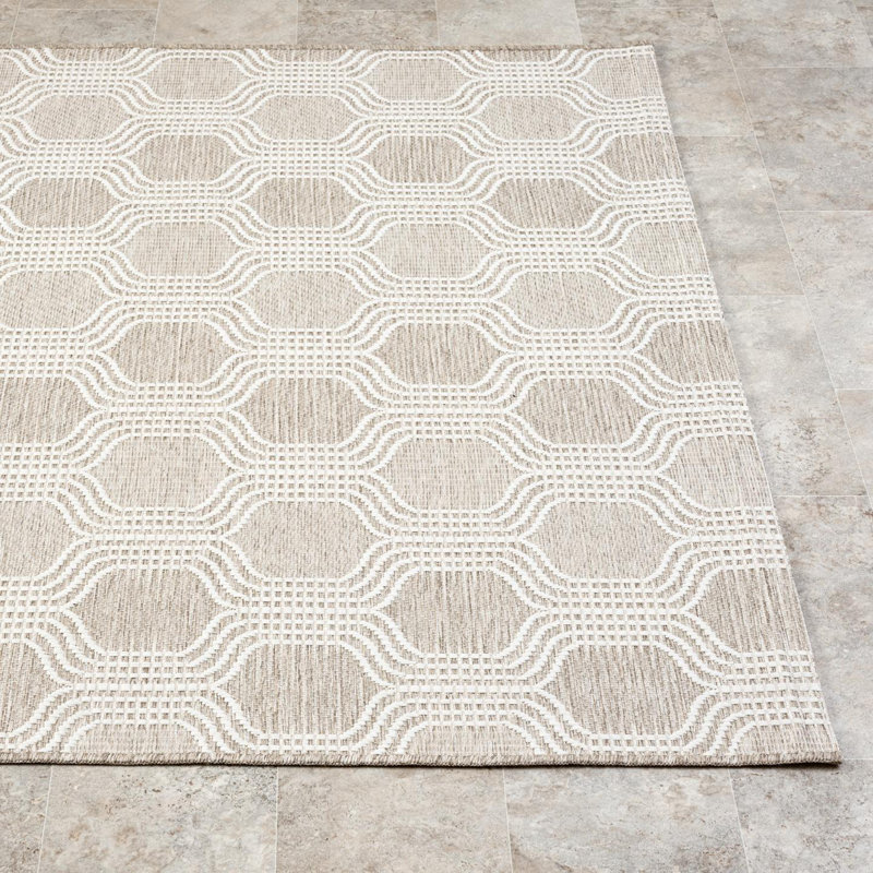 Moroccan Geometric Trellis Outdoor Area Rug, Rectangle 8' x 10'