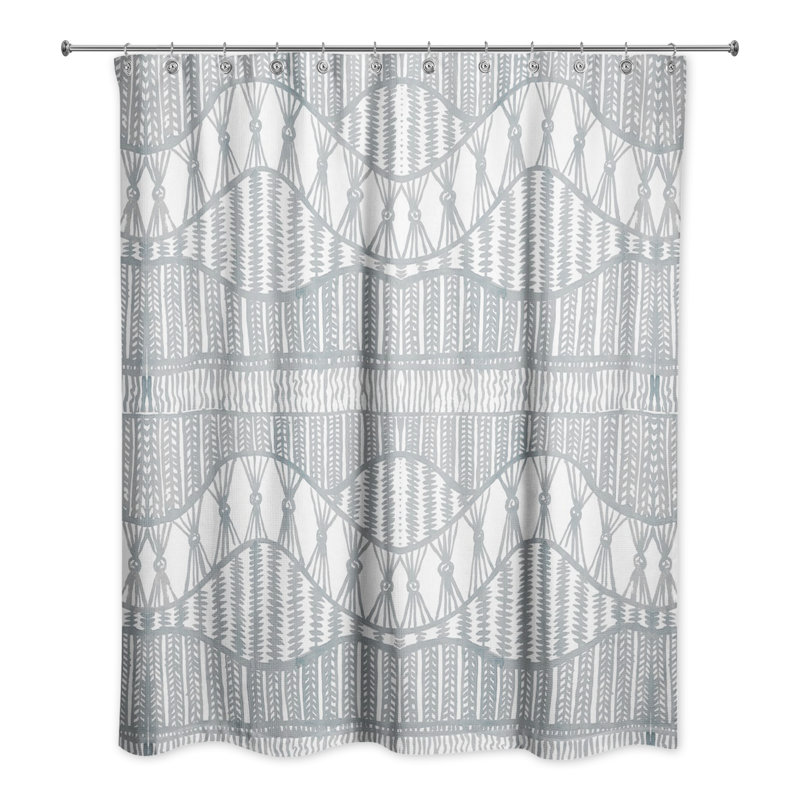 Rideau de douche simple en polyester, Bleu