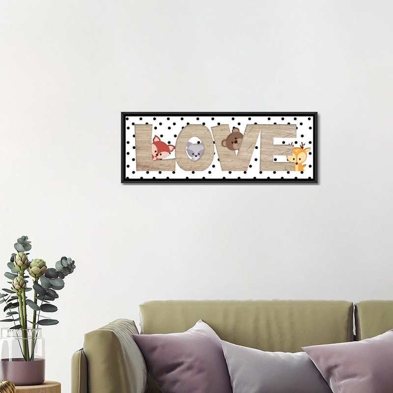 Art love, H 16 po x l 48 po x 1,5 po, Toile avec cadre noir