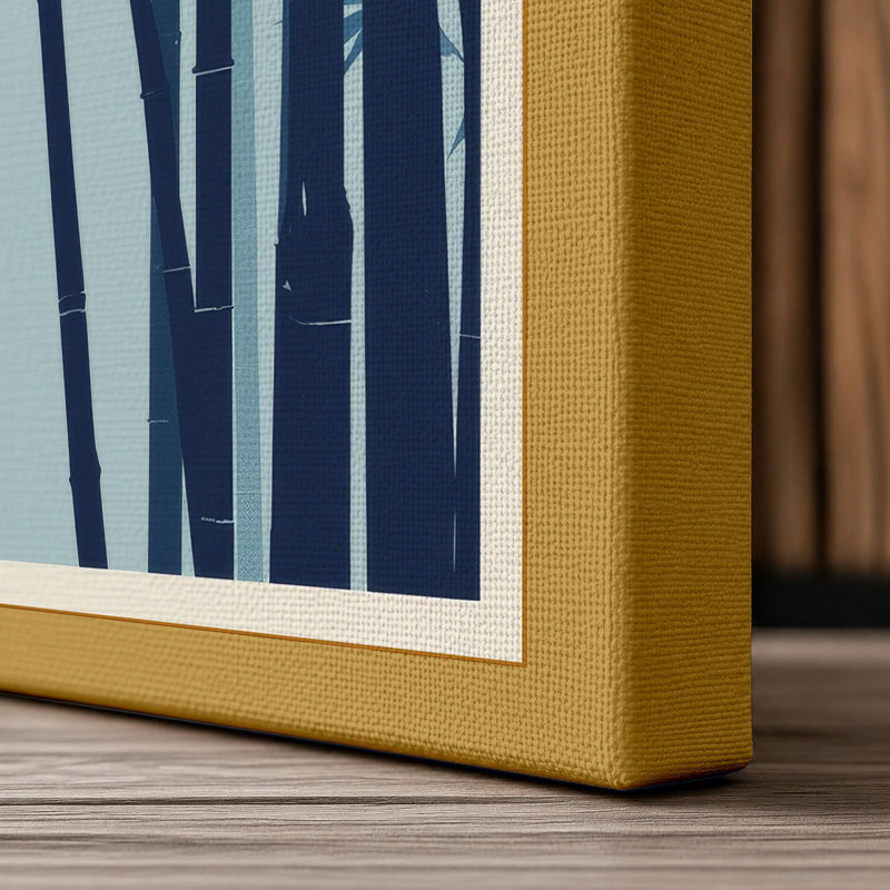 Quiet Bamboo Japandi - Wrapped Canvas, 30x20 - 76.2 x 50.8 cm, Ochre Border