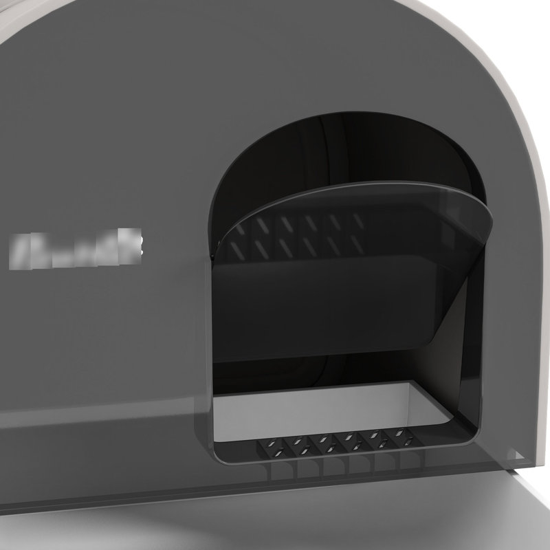 Bac à litière pour chat avec couvercle, 17 po x 17 po x 18,5 po, gris, désodorisation, nettoyage facile et plateau pratique pour les chats
