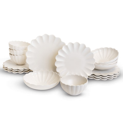 Dhalia Stoneware Dinnerware Set - Service for 4