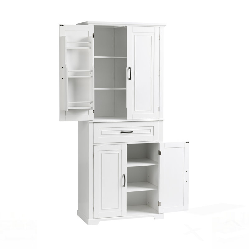 Bathroom Storage Cabinet With Doors And Drawer, Multiple Storage Space, Adjustable Shelf, Perfect For Organizing Essentials And Enhancing Aesthetics