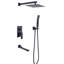 Douche carrée noire matte de 10 pouces - Mélangeur de pluie pour salle de bain de luxe avec buse pour un système mural facile à nettoyer-120920839