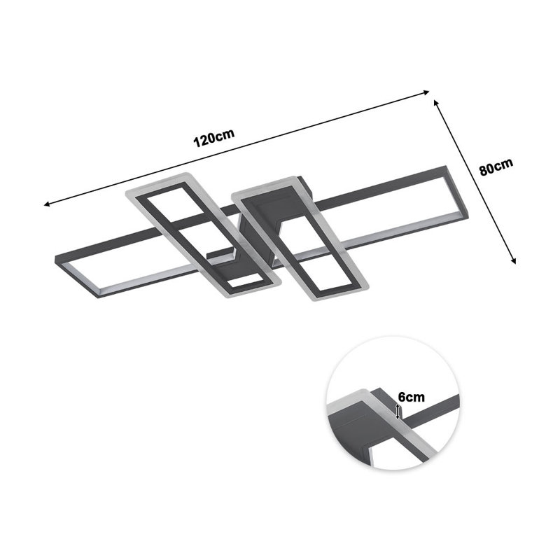 Avron LED Flush Mount, 6cm H x 120cm W x 83cm D