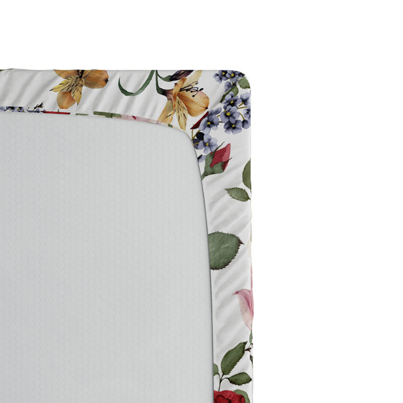 Microfiber Floral Fitted Sheet, Twin Fitted Sheet, Pink/Cream Floral 13