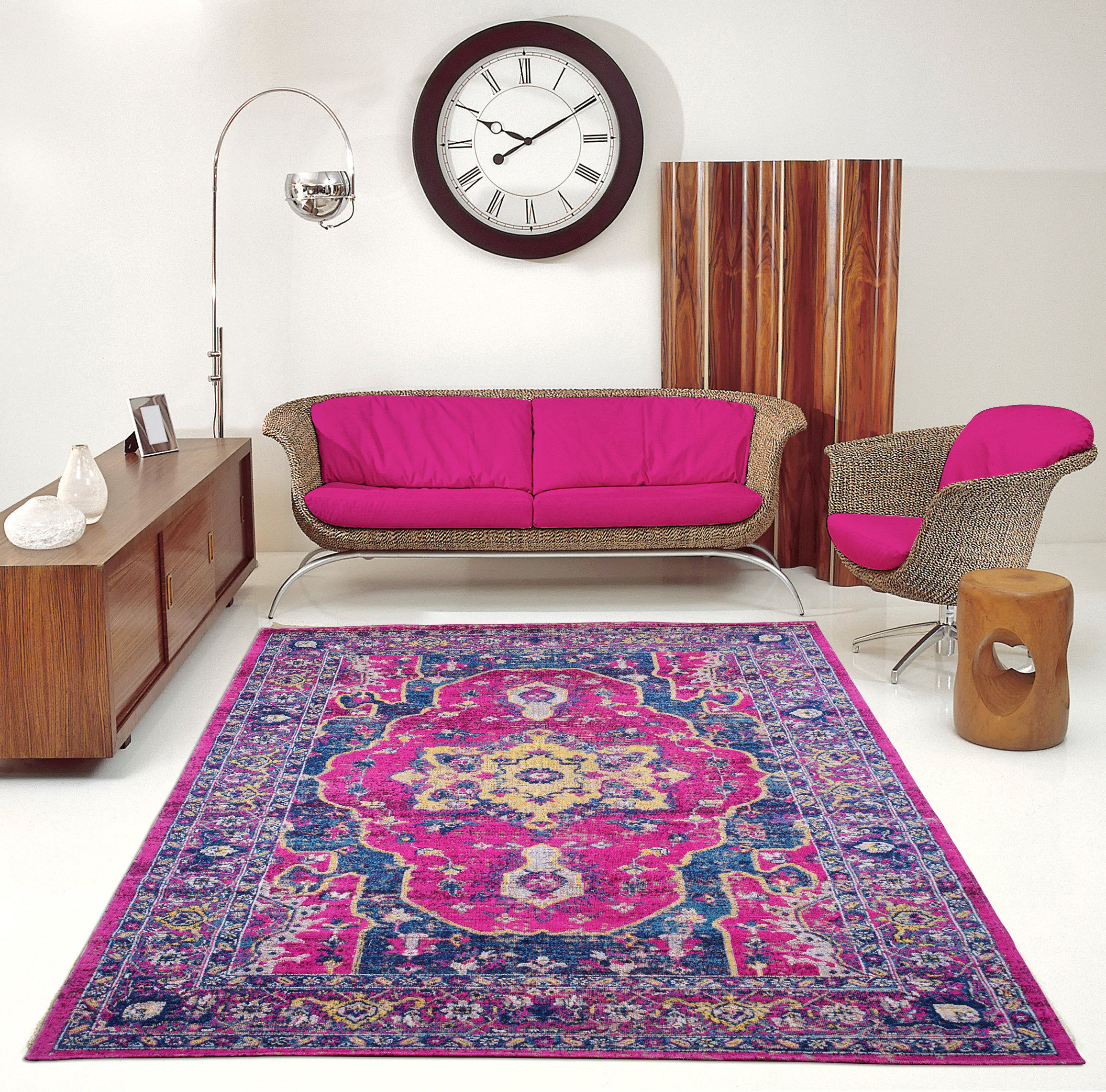 Bungalow Rose Harrold Oriental Pink Rug & Reviews | Wayfair