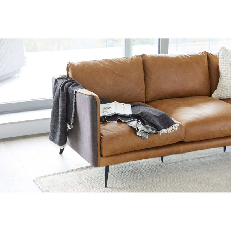 MESSINA LEATHER SOFA COGNAC