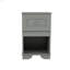 Table de chevet de style rétro avec tiroir et tablette ouverte pour chambre à coucher, table de chevet de style rétro avec design classique et poignée en métal, gris
