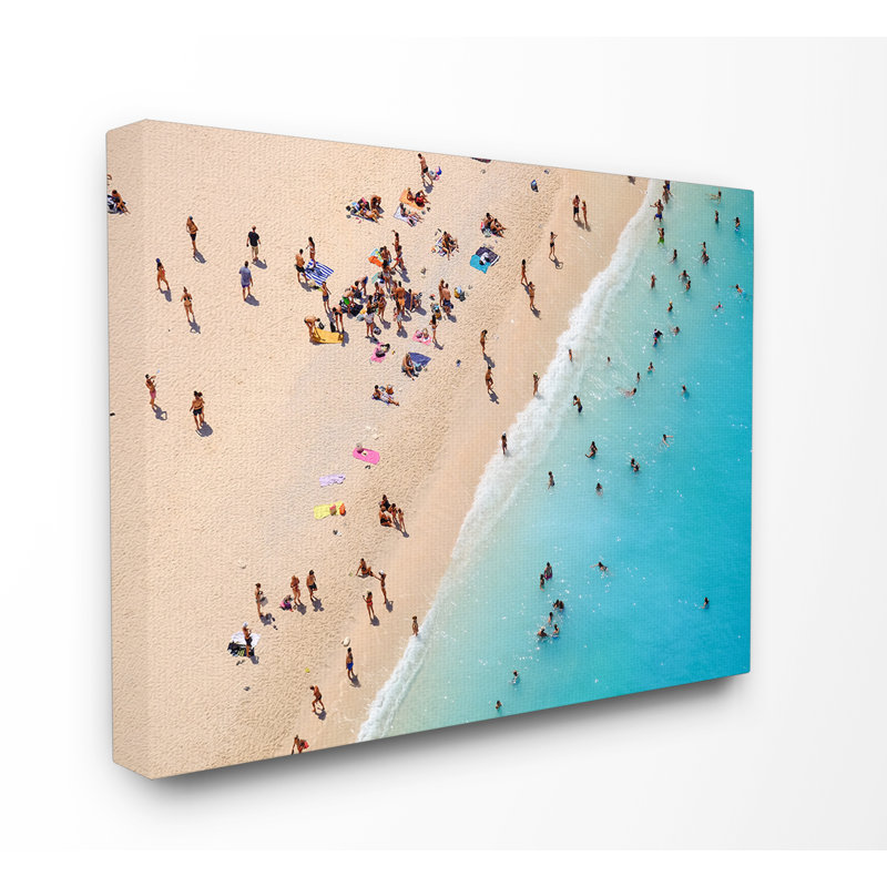 «Aérien Beach View Sunbather», reproduction de photo, H 16 po x l 20 po, Toile tendue
