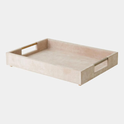 Posh Tray - Parchemin en suède H 4 po x l 12 po x P 18 po
