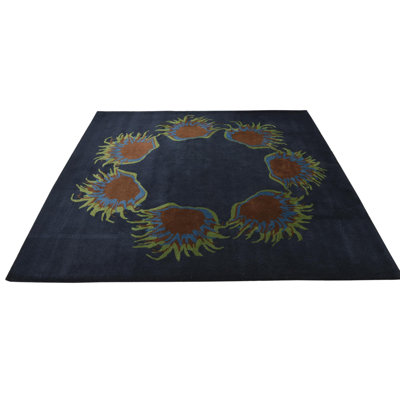 8 Ft Square Pineland Navy Blue Rug