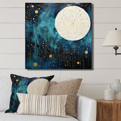 Lune bleue minimalisme IV sur toile
