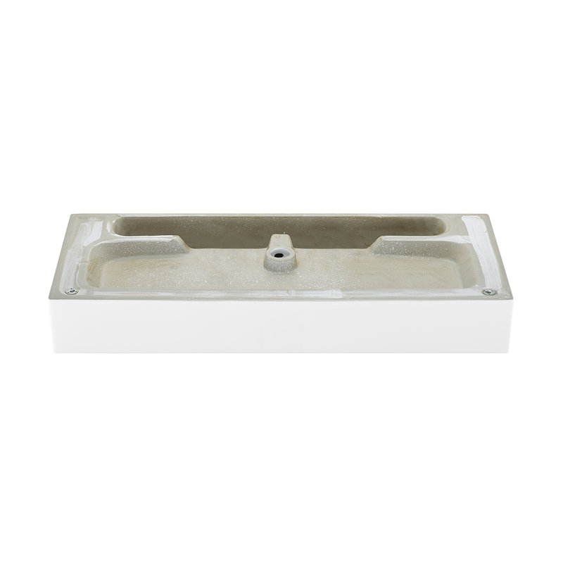 Claire 40" Rectangle Wall-Mount Bathroom Sink, Glossy White, Glossy White