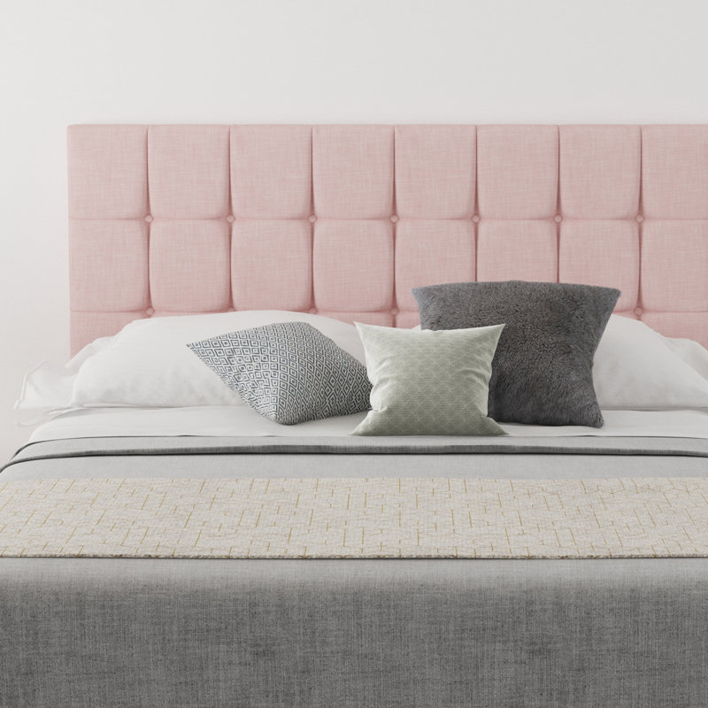 Wellington Upholstered Headboard, Super King (6'), 100% Cotton Tea Rose