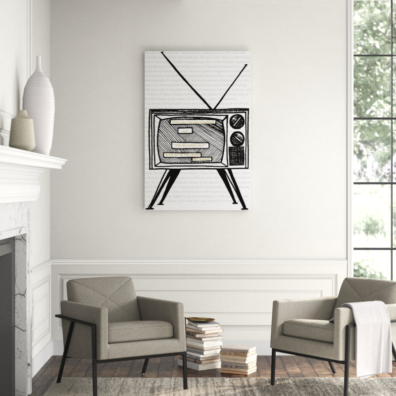 Tune In Print by Kelli Ellis, Gilded Gold, 45" H x 30" W x 1.5" D