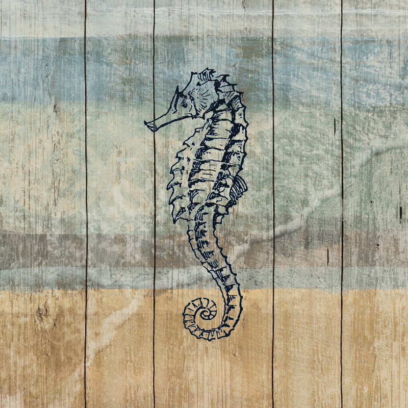 Seahorse Beach Wood Texture - Wrapped Canvas Print, 91cm H x 91cm W x 3.8cm D