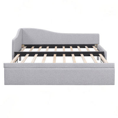 L-Shaped Upholstered Daybed With Pop Up Trundle