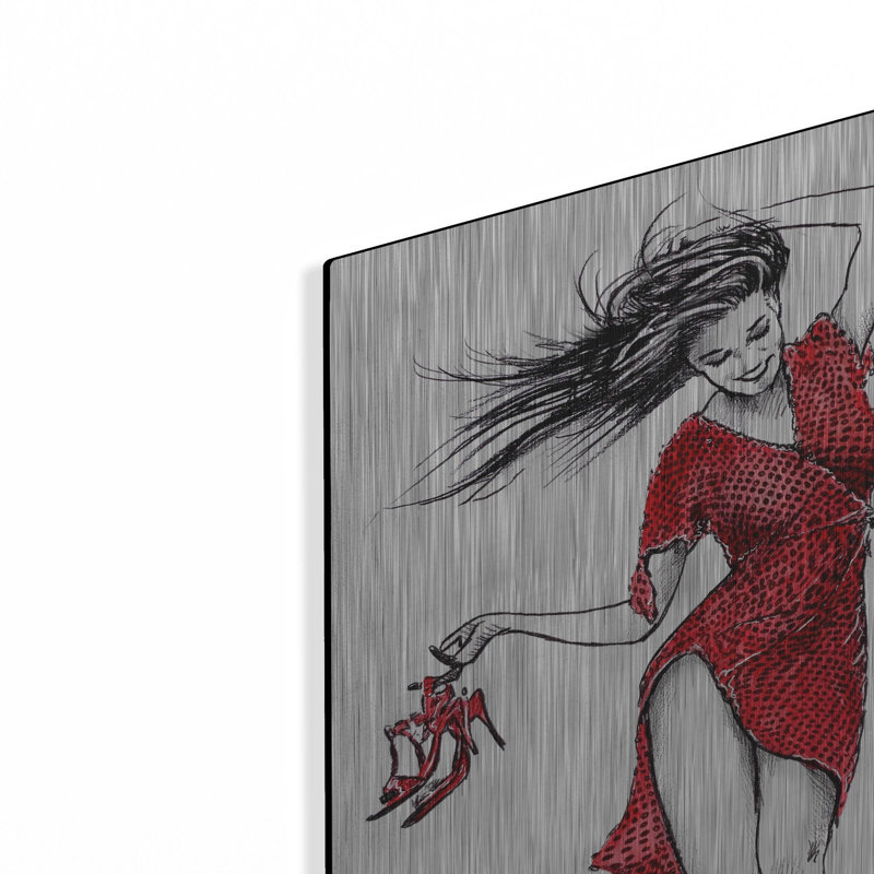 «Scarlet Days» par Loui Jover, art mural en métal, H 16 po x l 12 po
