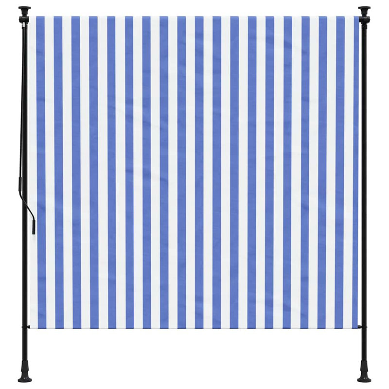 Tissu de polyester extérieur bleu et blanc avec store en acier, 106.3" H x 78.7" W x 79" D, Bleu