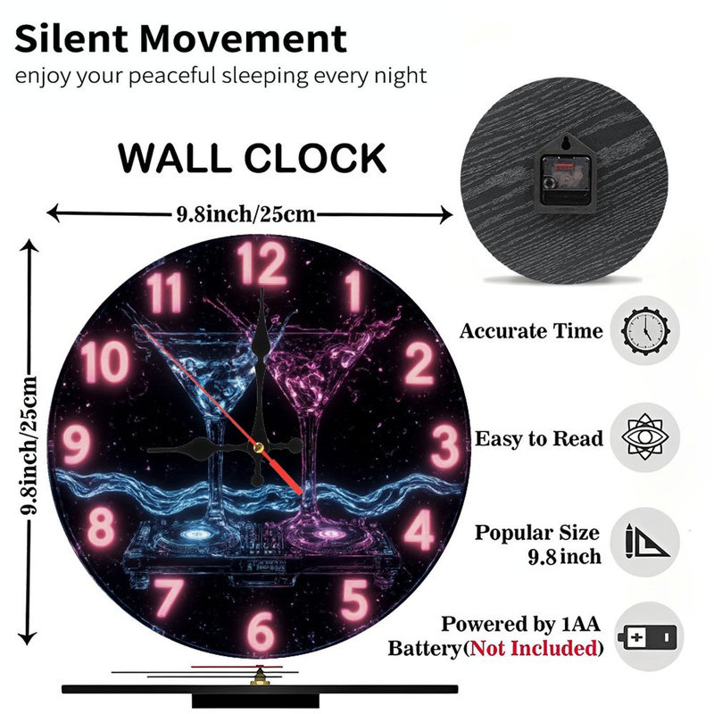 Table de mixage à horloge effet néon