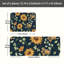 Tapis de cuisine bleu marine tournesol aquarelle, ensemble de 2 pour la maison et la cuisine