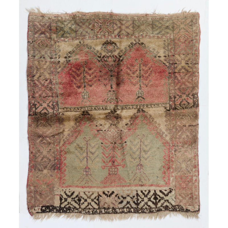 Tapis unique de village d'Anatolie centrale unique en son genre