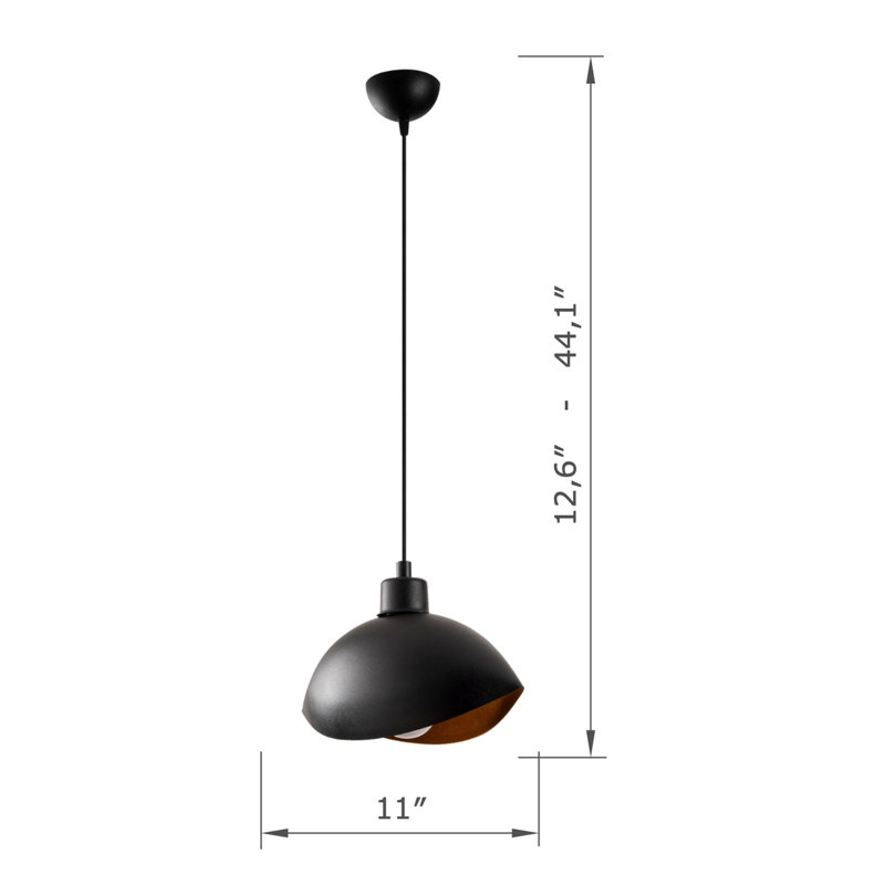 Luminaire suspendu simple en métal