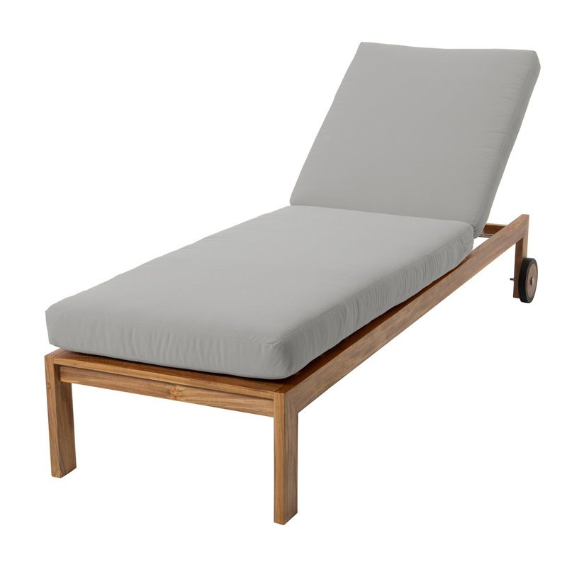 Venice Outdoor Teak Chaise Lounge, Granite