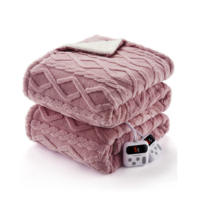 Couverture chauffante en sherpa tufté, couverture électrique à chauffage rapide avec 10 niveaux de chaleur et 10 réglages de durée, certifiée ETL et lavable à la machine pour une utilisation confortable à la maison