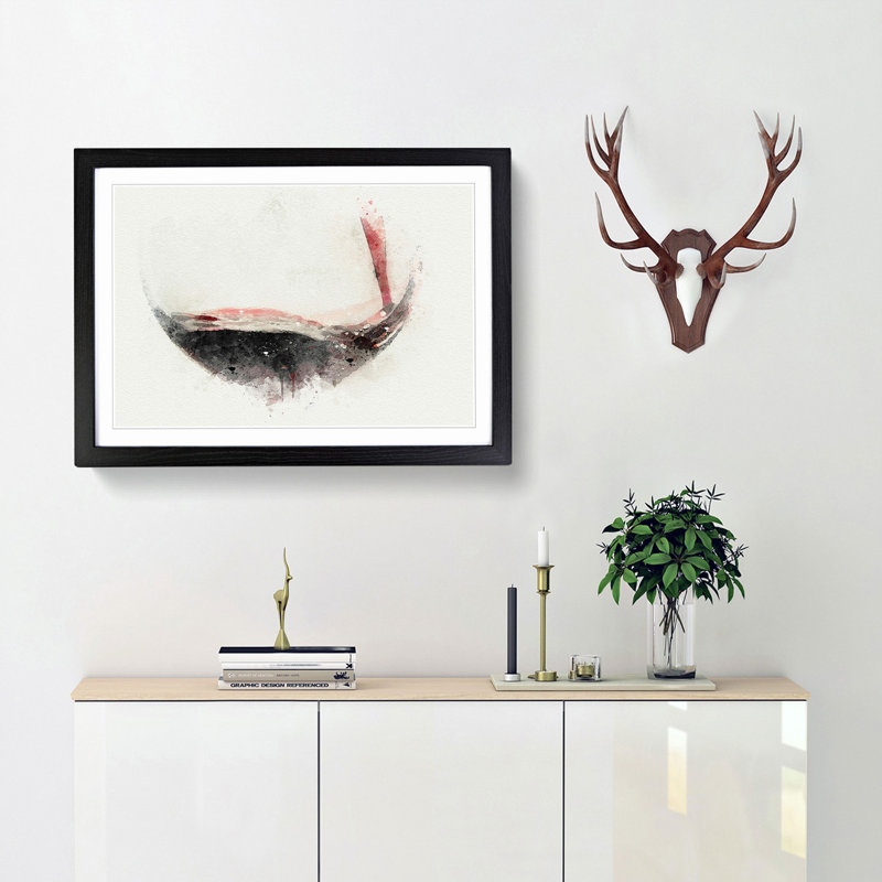 Pouring of the Red Wine in Abstract - Framed Print, 60cm H x 91cm W x 2cm D, Black